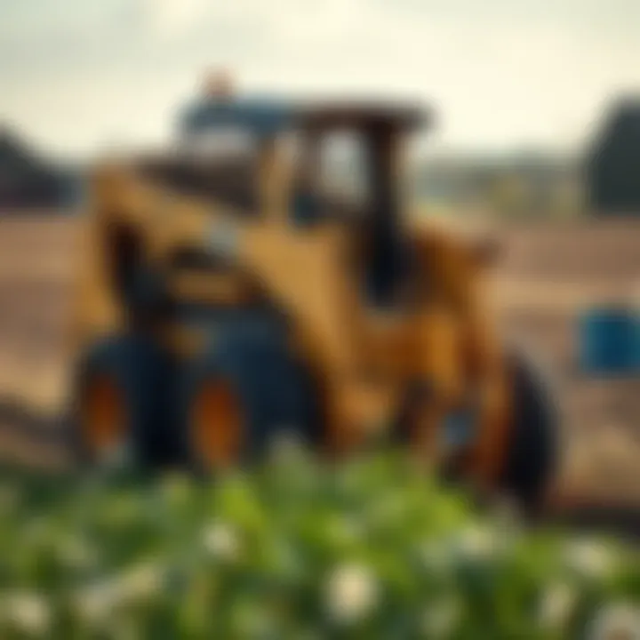 Gale Skid Loader in Agricultural Use Gale Skid Loader transporting materials in an agricultural field