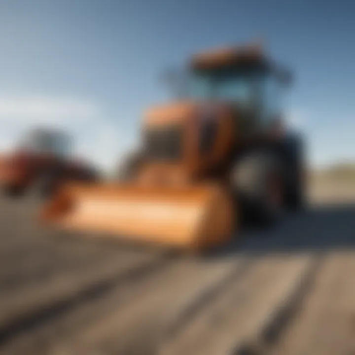 Different types of gravel levelers displayed