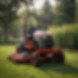 Detailed view of Gravely mower features