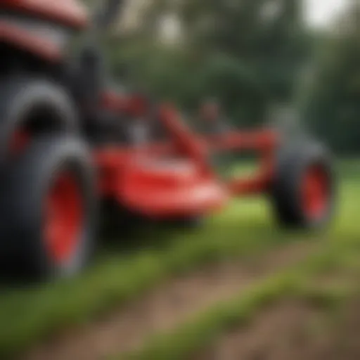 Close-up view of the Gravely Pro Stance Mower's ergonomic controls