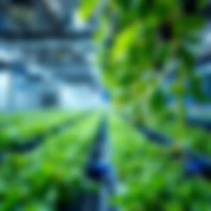 Thriving Hydroponic Plants Vibrant green plants thriving in a hydroponic environment