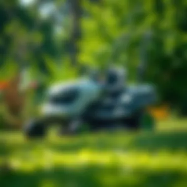 Greenworks Electric Riding Mower in a lush garden