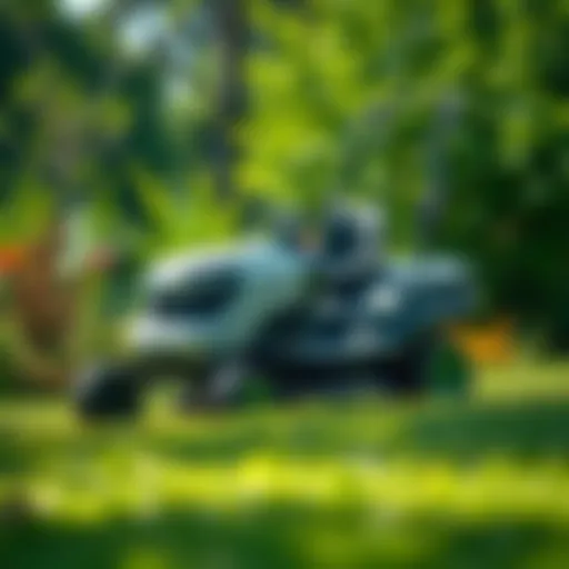 Greenworks Electric Riding Mower in a lush garden