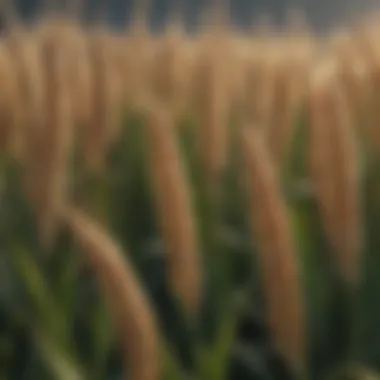 Close-up of healthy spring wheat ears ready for harvest