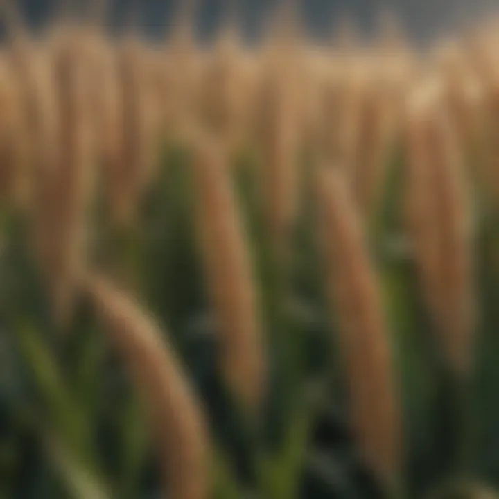 Close-up of healthy spring wheat ears ready for harvest