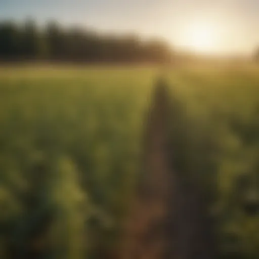 Lush fields of hemp ready for harvest