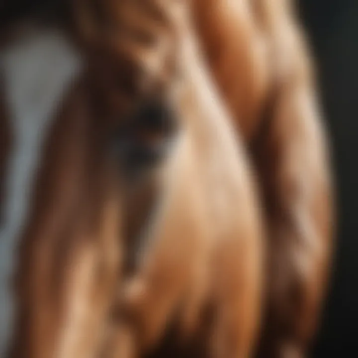 Close-up of horse experiencing muscle soreness