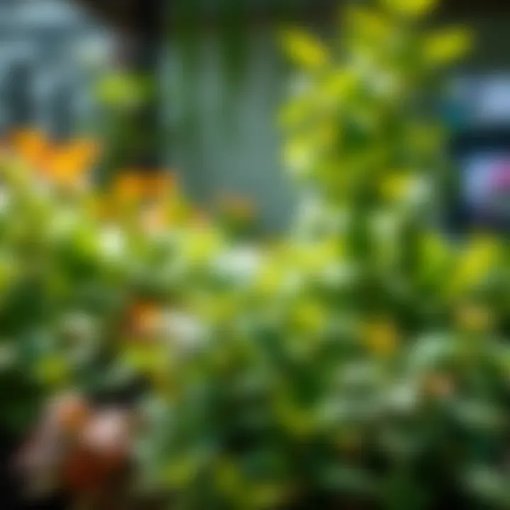 Lush plants benefiting from humidity control