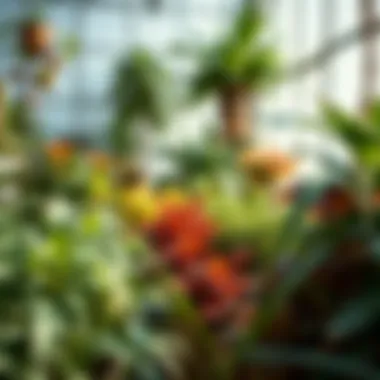 Vibrant indoor garden with optimal humidity levels