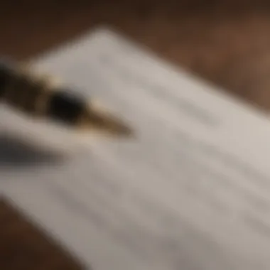 A close-up of a loan agreement with a fountain pen, representing commitment to a financial agreement