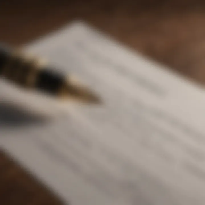 A close-up of a loan agreement with a fountain pen, representing commitment to a financial agreement