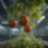 Hydroponic tomato plants thriving in a nutrient-rich solution