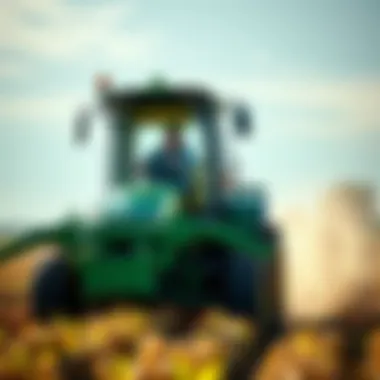 John Deere Perma Loc Sweeps in Action A farmer utilizing John Deere Perma Loc Sweeps in a field demonstrating operational efficiency.