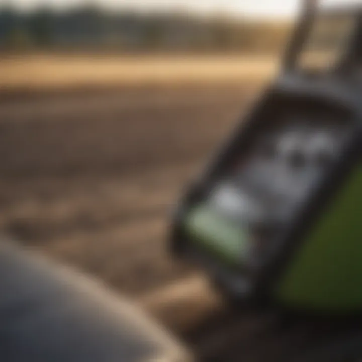 Close-up of John Deere track skid steer controls highlighting advanced technology