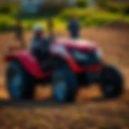 Kioti sub compact tractor in action on a farm