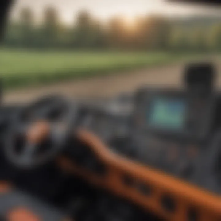 Detailed view of the ergonomic controls and dashboard of the Kubota BX tractor