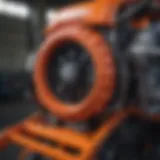 Close-up view of Kubota BX tractor engine showcasing its intricate design and engineering