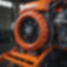 Close-up view of Kubota BX tractor engine showcasing its intricate design and engineering