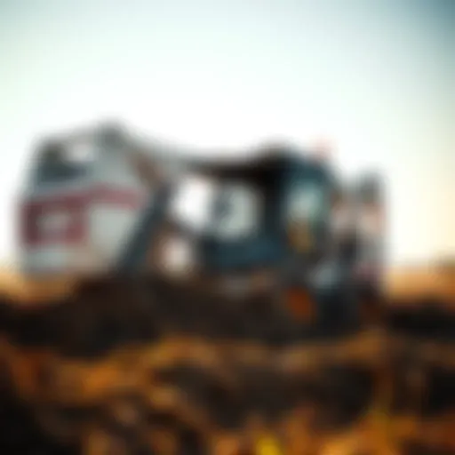 Excavation with Landhonor Skid Steer Bucket Landhonor skid steer with a bucket attachment performing excavation