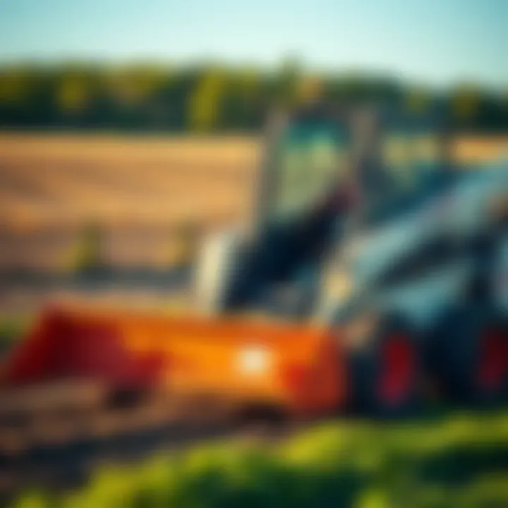 Versatile Landhonor skid steer attachment in action on a farm