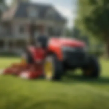 Lawn tractor equipped with a core aerator attachment