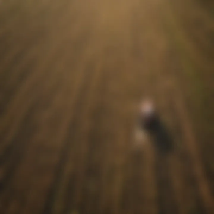 Aerial view of rural land showcasing diverse agricultural practices