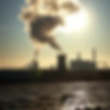 Industrial Emissions and Their Global Implications Industrial site emitting carbon dioxide into the atmosphere