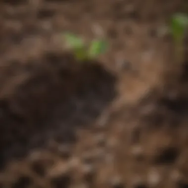 Close-up of healthy soil with visible nutrients