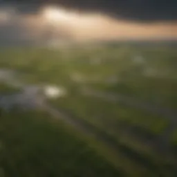 A panoramic view of Storm Lake's agricultural landscape