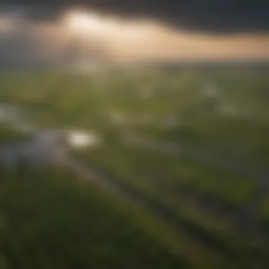 A panoramic view of Storm Lake's agricultural landscape