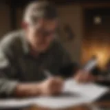 A close-up of a farmer reviewing documents for tax registration