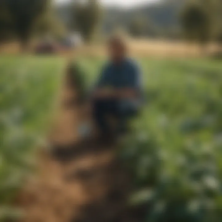 A lush green field showcasing diverse crops and sustainable farming practices.