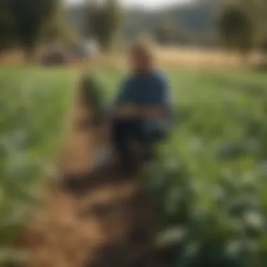 Diversity in Sustainable Agriculture A lush green field showcasing diverse crops and sustainable farming practices.