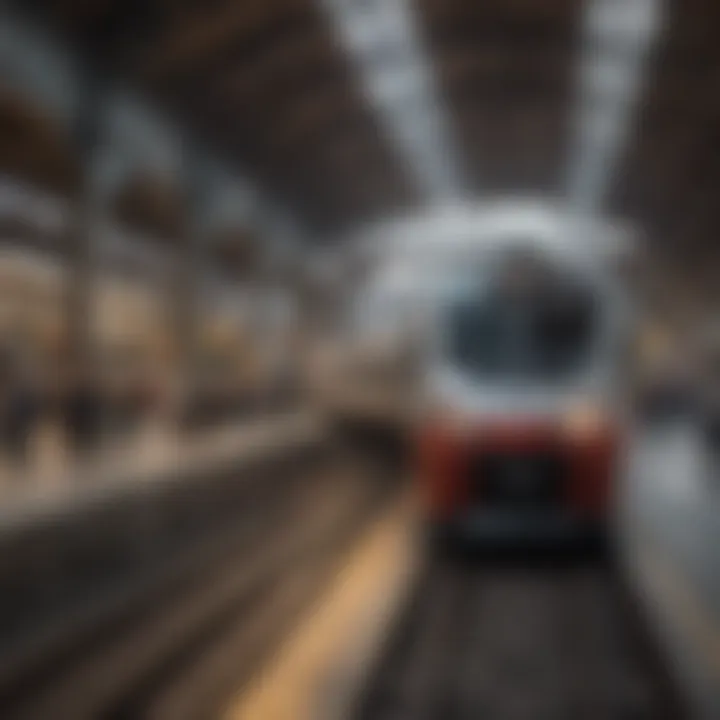 Train arriving at Roma Termini station