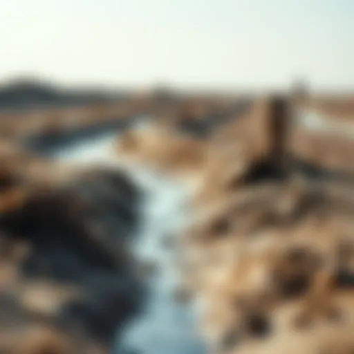 Dried Soil and Water Scarcity Dried soil symbolizing water scarcity