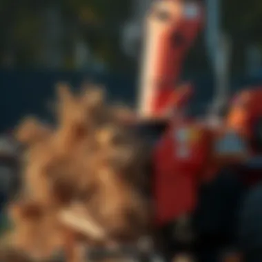 A modern wood chipper in action, demonstrating efficiency