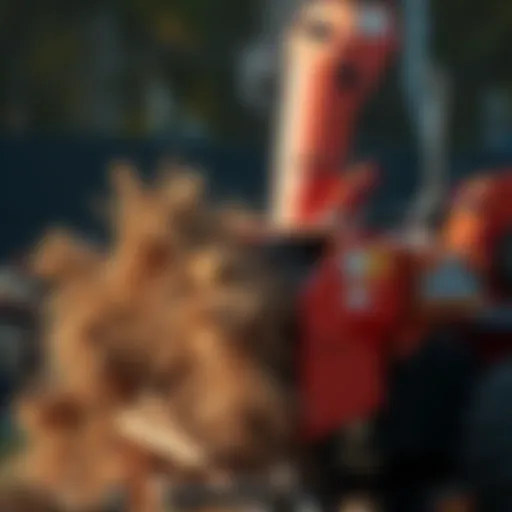 A modern wood chipper in action, demonstrating efficiency