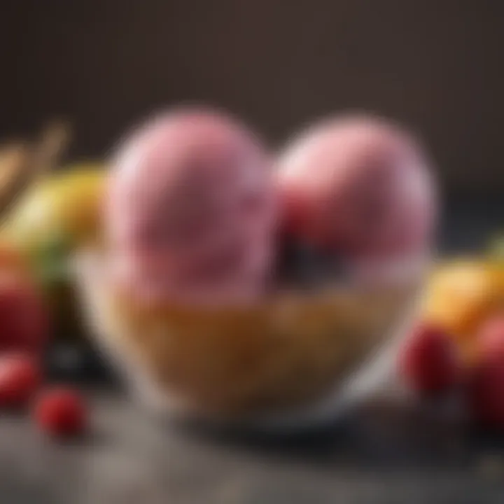 Nutritional benefits of ice cream made from frozen fruits displayed visually