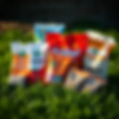 Diverse Fertilizer Options for Grass Health Different types of fertilizers displayed, showcasing options for grass nourishment