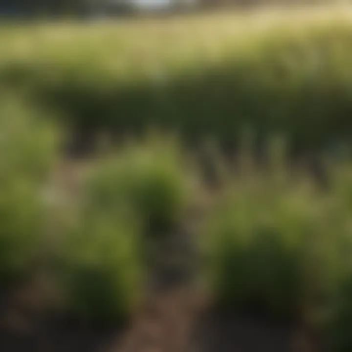 Close-up of various grass types, emphasizing diversity in planting options.