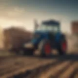 Tractor utilizing pallet forks for lifting heavy materials