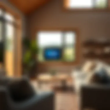 Compact portable heating thermostat in a modern living space