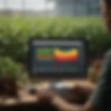 Data Analysis for Enhanced Cultivation User analyzing data on the Pulse Pro Grow Monitor interface