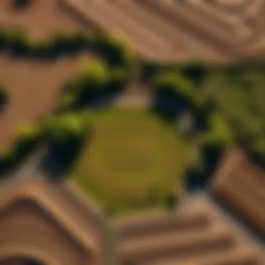 An aerial view of a landscape demonstrating effective land management techniques