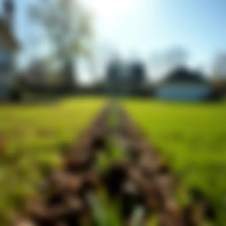 A side-by-side comparison of an unlevel yard and a restored, leveled yard