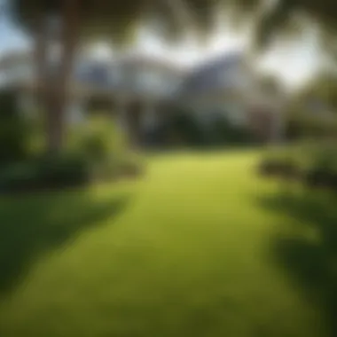 Healthy lawn of Celebration Bermuda grass in a residential backyard setting