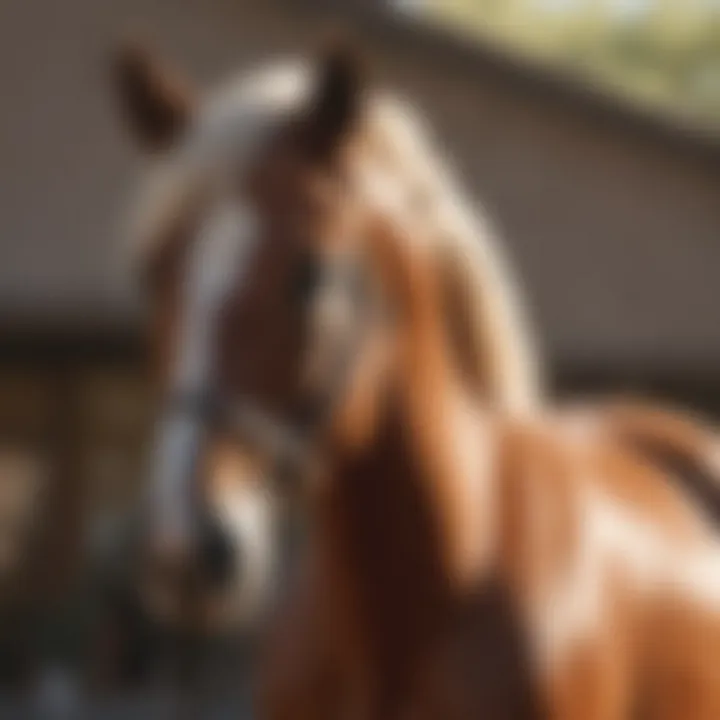 Horse being groomed with Santa Fe Horse Spray applied