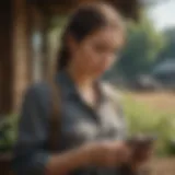 A person using a smartphone to initiate a money transfer