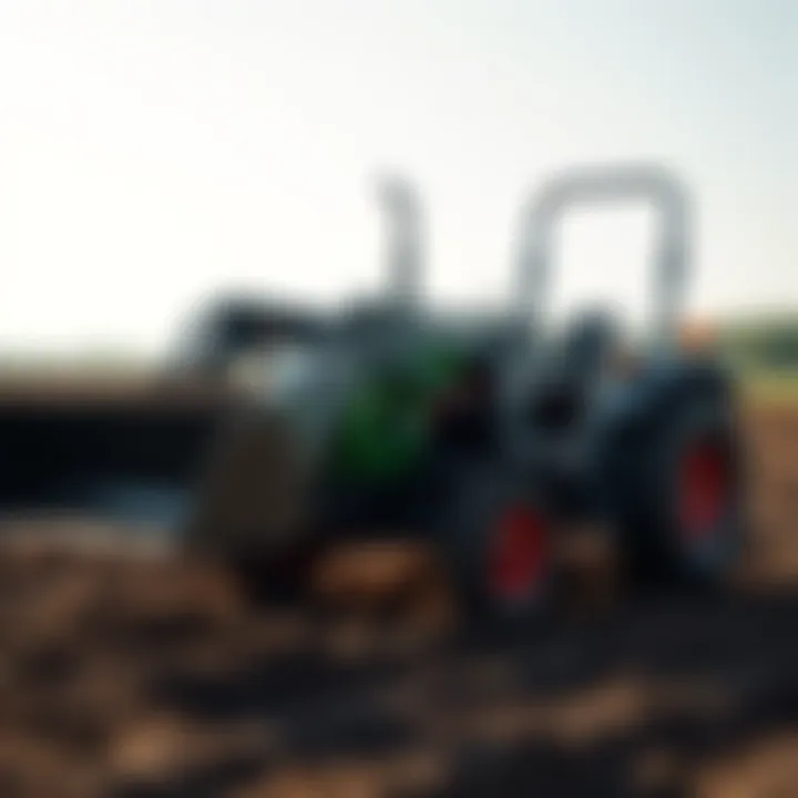 Small Tractor Efficiently Loading Soil Small tractor loading soil with a front bucket