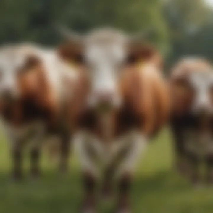 Diverse cattle breeds in a serene pasture